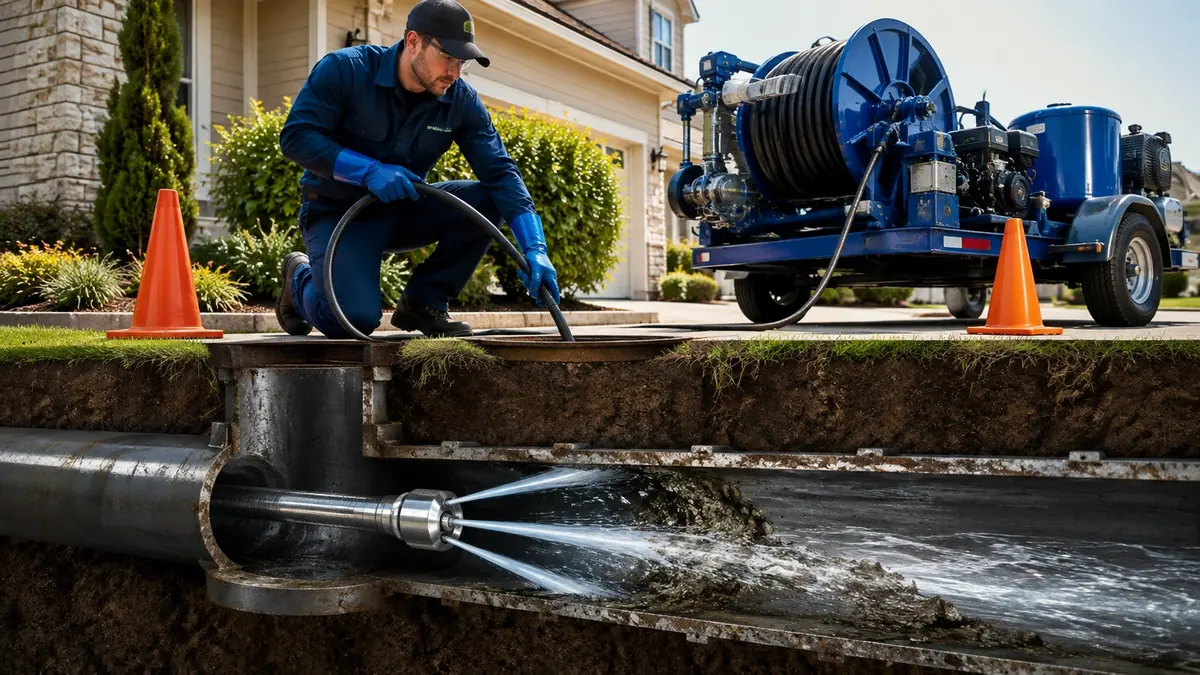Main Sewer Line Hydro Jet Cleaning in Lomita