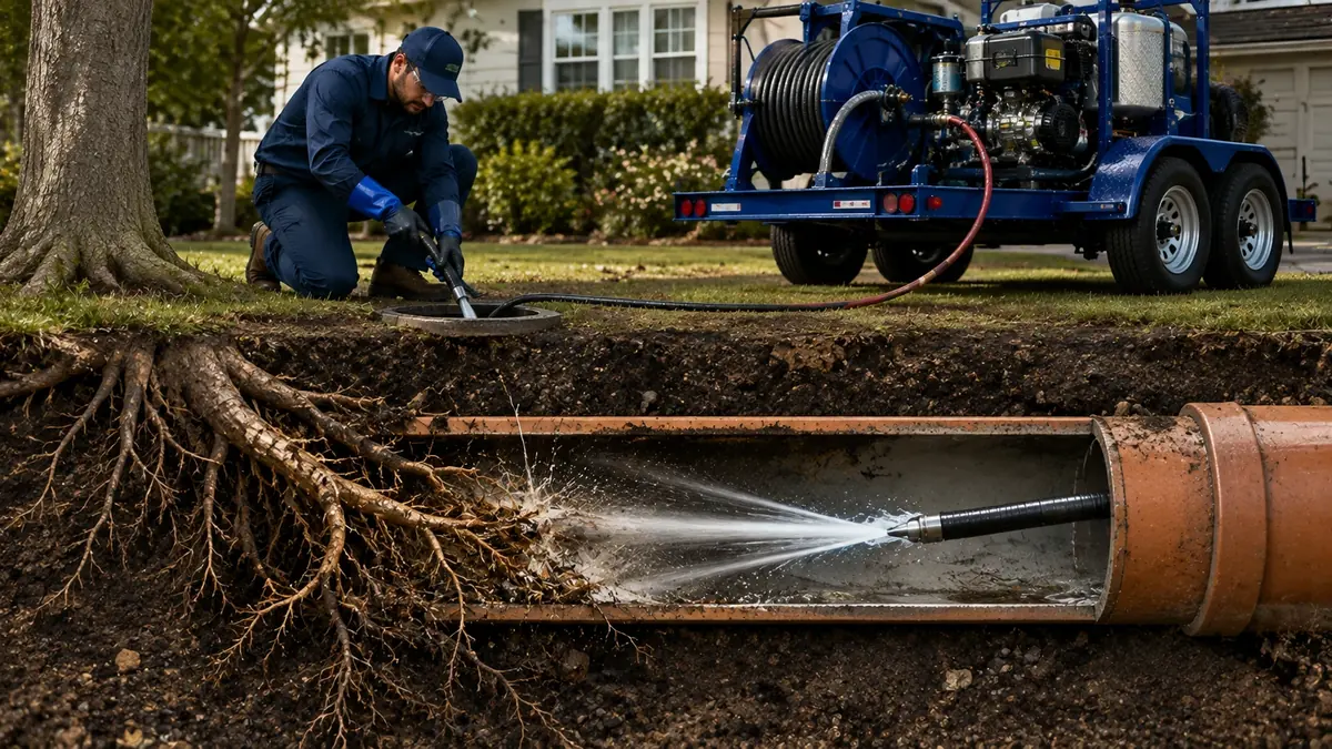 Tree Root Removal with Hydro Jetting in Lomita